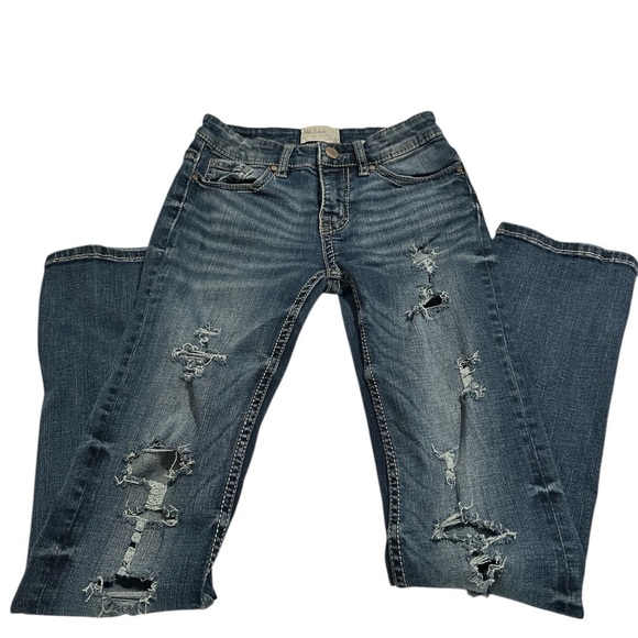 BKE Stella Distressed Mid-Rise Straight Women’s Jeans 24 R - Picture 4 of 11